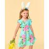 The Children’s Place Girls and Toddler Short Sleeve Fashion Dress(Green Floral Babydoll)