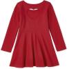 The Children’s Place Girls and Toddler Skater Dress, Long Sleeve(Classic Red)