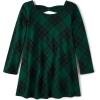 The Children’s Place Girls and Toddler Skater Dress, Long Sleeve(Green Plaid)