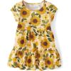 The Children’s Place,and Toddler Girls Short Sleeve Fashion Dress(Sunflower Tiered)