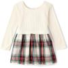 The Children’s Place Baby Girls’ Plaid Flannel Woven Tiered Dress(White Daisy Plaid)