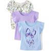 The Children’s Place Baby-Girls and Toddler Short Sleeve Flutter Shirt(Cool Cobalt Flutter 3-pack)