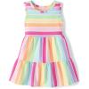The Children’s Place Baby-Girls and Toddler Tiered Dress, Short Sleeve(Sugarcandy Stripe)