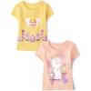 The Children’s Place Baby-Girls and Toddler Unicorns,Butterflies,Trends Short Sleeve Graphic T-Shirts,2 Pack(Bumble Bee/Cat)