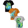 The Children’s Place Boys Animals,Cars Short Sleeve Graphic T-Shirts,3 Pack(Dino Brawl/Dino/T-rex)