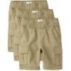 The Children’s Place Boys Essential Cargo Shorts(Flax 3-pack)