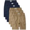 The Children’s Place Boys Essential Cargo Shorts(Flax/Tidal 6-pack)