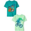 The Children’s Place Boys’ Gamer,Sports,Cars Short Sleeve Graphic T-Shirts,2 Pack(Biker/Skateboard)