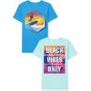 The Children’s Place Boys’ Gamer,Sports,Cars Short Sleeve Graphic T-Shirts,2 Pack(Surfering/Beach Vibes Only 2-pack)