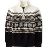 The Children’s Place Boys’ Long Sleeve Quarter Zip Pullover Sweater(Black Fairisle)