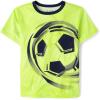 The Children’s Place Boys’ Short Sleeve Crew Neck T-Shirts(Lime Soccer Ball)
