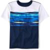 The Children’s Place Boys’ Short Sleeve Crew Neck T-Shirts(Renew Blue Colorblock)