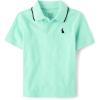 The Children’s Place Boys’ Uniform Short Sleeve Pique Polo(Bunny Embroidered Aqua)