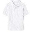 The Children’s Place Boys’ Uniform Short Sleeve Pique Polo(White)