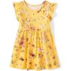 The Children’s Place Girls and Toddler Short Sleeve Fashion Dress(Banana Pudding Floral)