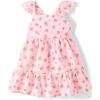 The Children’s Place Girls and Toddler Short Sleeve Fashion Dress(Pink Floral Tiered)