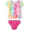 The Children’s Place Girls’ and Toddler Short Sleeve Rashguard Swimset(Cosmos)