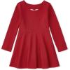 The Children’s Place Girls and Toddler Skater Dress, Long Sleeve(Classic Red)