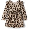 The Children’s Place Girls and Toddler Skater Dress, Long Sleeve(Latte Leopard Flutter)