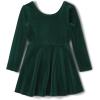 The Children’s Place Girls and Toddler Skater Dress, Long Sleeve(Velour Green)