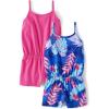 The Children’s Place baby-girls And Toddler Casual Sleeveless Shorts Romper(Cobalt Floral/Pink 2-pack)