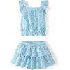 The Children’s Place baby-girls And Toddler Tank Top and Skort 2 Piece Outfit Set(Bubble Blue)