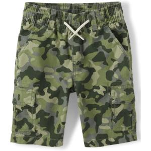 The Children’s Place Baby Boys’ and Toddler Pull on Cargo Shorts(Green Camo)