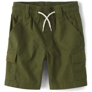 The Children’s Place Baby Boys’ and Toddler Pull on Cargo Shorts(Olive Green)