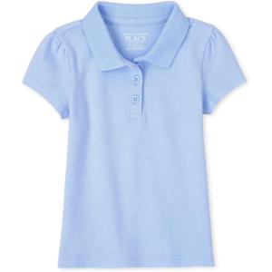 The Children’s Place Baby Girls and Toddler Girls Short Sleeve Pique Polo, Daybreak, 3T