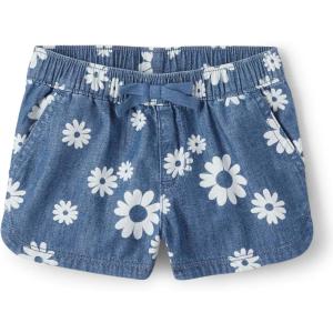 The Children’s Place Baby Girls’ and Toddler Tie Front Denim Pull On Shorts(Dahlia Print Wash)