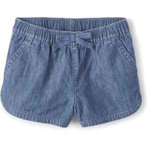 The Children’s Place Baby Girls’ and Toddler Tie Front Denim Pull On Shorts(Rose Wash)