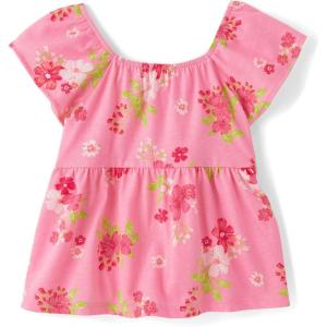 The Children’s Place Baby-Girls and Toddler Short Sleeve Flutter Shirt(Bright Pink)
