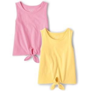The Children’s Place Baby-Girls and Toddler Tie Front Tank Tops(Pink/Yellow Tie Front 2-pack)