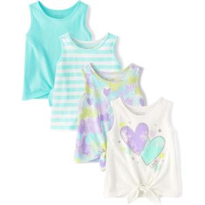 The Children’s Place Baby-Girls and Toddler Tie Front Tank Tops(Purple Ribbon 4-pack)