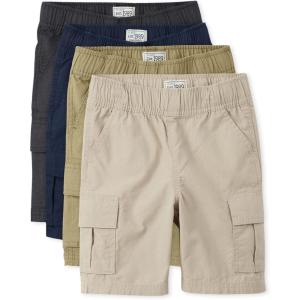 The Children’s Place Boys Essential Cargo Shorts(Flax/Sandwash/Tidal/Washed Black 4-pack)