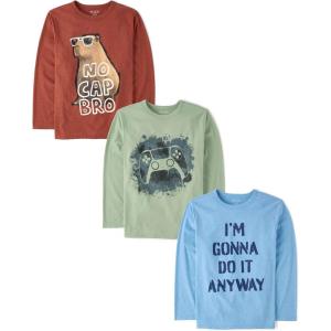The Children’s Place Boys’ Gamer Long Sleeve Graphic T-Shirts,multipacks(Camo/Anyway/No Cap 3-pack)