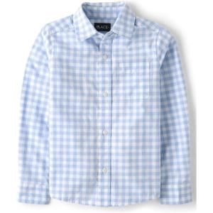 The Children’s Place Boys Long Sleeve Poplin Button Down ShirtButton Down Shirt(Whirlwhind Gingham)