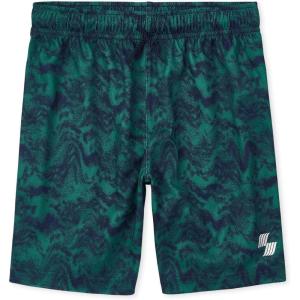 The Children’s Place Boys’ Performance Basketball Shorts(Tidal Wave Print Single)