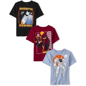 The Children’s Place Boys Short Sleeve Graphic T-Shirt 3-Pack(Trends 3-pack)