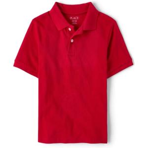 The Children’s Place Boys’ Uniform Short Sleeve Pique Polo(Classic Red)