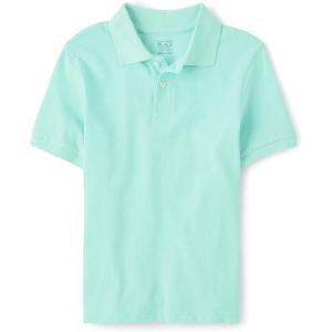 The Children’s Place Boys’ Uniform Short Sleeve Pique Polo(Mellow Aqua)