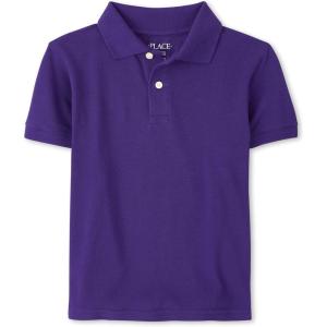 The Children’s Place Boys’ Uniform Short Sleeve Pique Polo(Regal Violet Single)