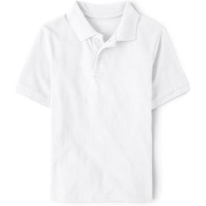 The Children’s Place Boys’ Uniform Short Sleeve Pique Polo(White)