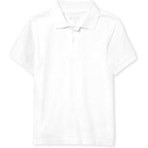The Children’s Place Boys’ Uniform Short Sleeve Pique Polo(White Single)