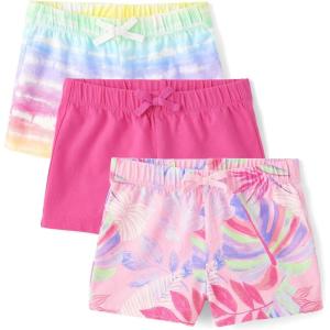 The Children’s Place Girls’ Assorted Pull on Shorts(Sugarcandy 3-pack)