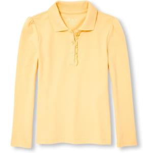 The Children’s Place Girls’ Long Sleeve Ruffle Pique Polo(Sun Single)