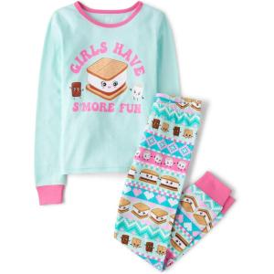 The Children’s Place Girls’ Long Sleeve Top and Pants Pajama Sets(Smore Fun)