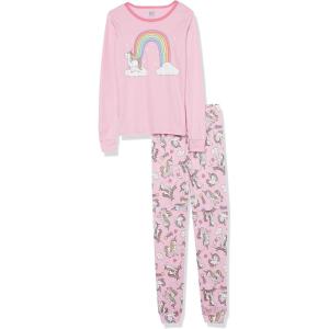 The Children’s Place Girls’ Long Sleeve Top and Pants Pajama Sets(Unicorn Sparkle Pink)