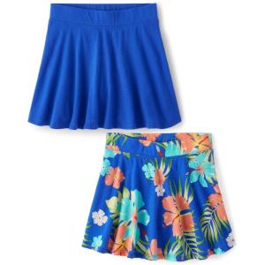 The Children’s Place Girls’ Pull-On Everyday Skorts(Cool Cobalt 2-pack)