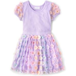 The Children’s Place Girls’ Short Sleeve Dressy Dresses(Loveable Flower Mesh)